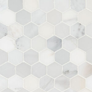 MSI Arabescato Carrara - White Cool Hexagon Marble Honed - Wall and Floor Tile, 12" x 12"