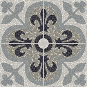 Marazzi D_Segni Terrazzo - M1LS Fleur-De-Lis Square Fleur-De-Lis Colorbody Porcelain Matte - Wall and Floor Tile, 8" x 8"
