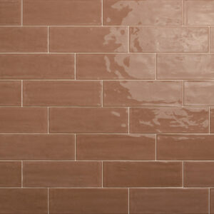 Daltile Nu Bare - NB05 Cocoa Rectangle Glazed Ceramic Handcrafted Glossy - Wall Tile, 4" x 12"