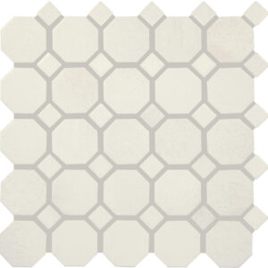 Daltile Relicca - RA02 Deckle Octagon Glazed Ceramic Dot 2 Mixed - Wall and Floor Tile, 12" x 12"
