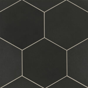 Bedrosians Makoto - Kuroi Black Hexagon Porcelain Matte - Wall and Floor Tile, 10" x 10"