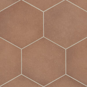 Bedrosians Makoto - Umi Terracotta Hexagon Porcelain Matte - Wall and Floor Tile, 10" x 10"